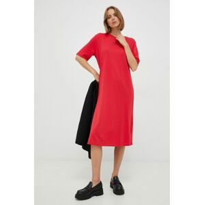 Šaty Armani Exchange červená barva, maxi
