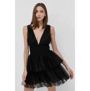 Šaty Elisabetta Franchi černá barva, mini, áčkové