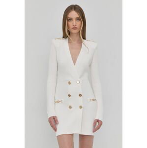 Šaty Elisabetta Franchi bílá barva, mini, přiléhavé