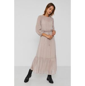 Šaty Dkny béžová barva, maxi, oversize