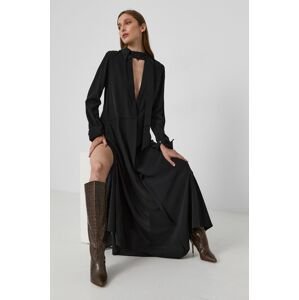 Šaty Victoria Victoria Beckham černá barva, maxi, áčkové