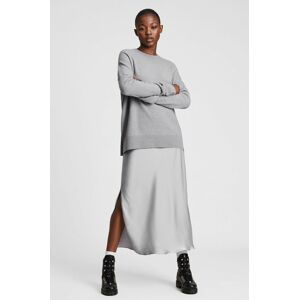 Šaty a svetr AllSaints šedá barva, maxi, jednoduché
