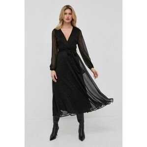 Šaty Bardot černá barva, maxi, jednoduchý