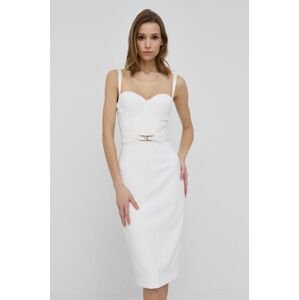 Šaty Elisabetta Franchi bílá barva, mini, přiléhavá