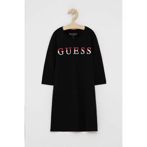 Dívčí šaty Guess černá barva, mini, jednoduché