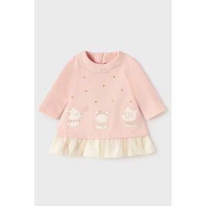 Dívčí šaty Mayoral Newborn růžová barva, mini, áčkové
