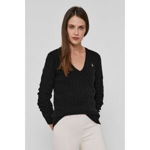 Vlněný svetr Polo Ralph Lauren dámský, černá barva, hřejivý