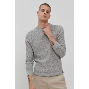 Svetr Premium by Jack&Jones pánský, šedá barva, lehký