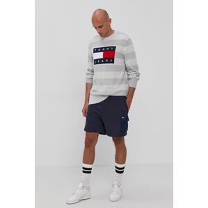 Svetr Tommy Jeans pánský, šedá barva,