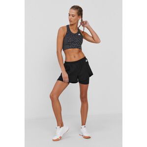 Kraťasy adidas GL4033 dámské, černá barva, hladké, medium waist