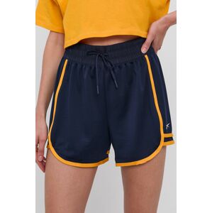 Kraťasy Reebok dámské, tmavomodrá barva, hladké, high waist