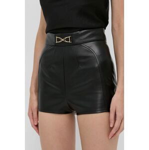 Kraťasy Elisabetta Franchi dámské, černá barva, hladké, high waist