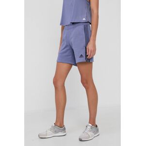 Kraťasy adidas Performance GS4710 dámské, fialová barva, hladké, medium waist