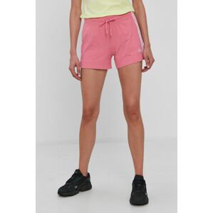 Kraťasy adidas H07885 dámské, růžová barva, hladké, medium waist
