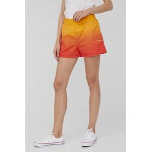Kraťasy Calvin Klein Jeans dámské, oranžová barva, vzorované, high waist