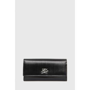 Kožená peněženka Karl Lagerfeld černá barva