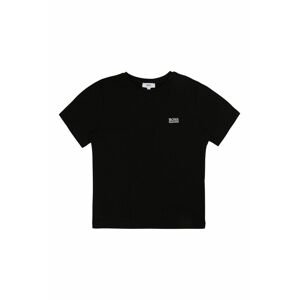 Dětské bavlněné tričko Boss černá barva, hladké