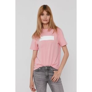 Tričko Calvin Klein Jeans dámské, růžová barva, s rolákem
