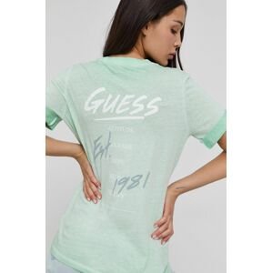 Tričko Guess dámské, zelená barva