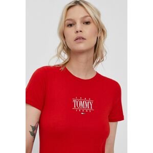 Tričko Tommy Jeans dámské, červená barva