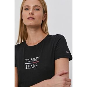 Tričko Tommy Jeans dámské, černá barva