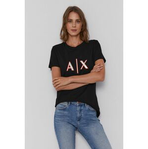 Bavlněné tričko Armani Exchange černá barva