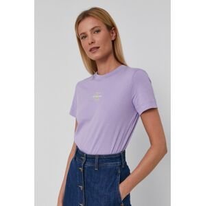Bavlněné tričko Calvin Klein Jeans fialová barva