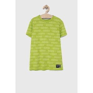 Dětské tričko Guess zelená barva, vzorované