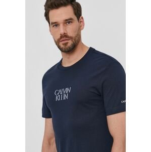 Bavlněné tričko Calvin Klein tmavomodrá barva, s potiskem