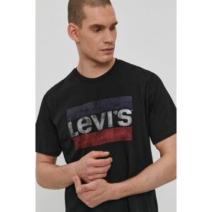 Tričko Levi's pánské, černá barva, s potiskem, 39636.0050-Blacks