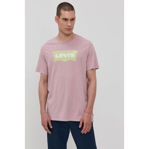 Tričko Levi's pánské, fialová barva, s potiskem