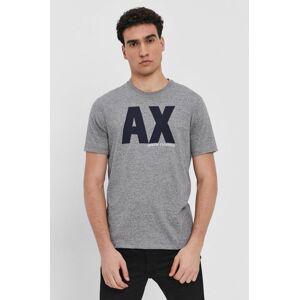 Tričko Armani Exchange pánské, šedá barva, s potiskem