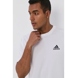 Tréninkové tričko adidas GM5509 bílá barva, hladký