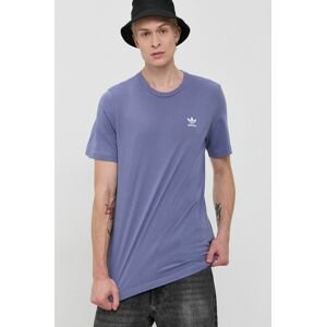 Bavlněné tričko adidas Originals fialová barva, hladké