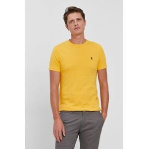 Bavlněné tričko Polo Ralph Lauren žlutá barva, hladké