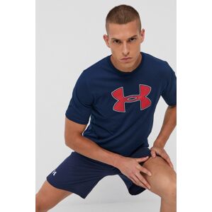 Tričko Under Armour 1329583 pánské, tmavomodrá barva, s potiskem