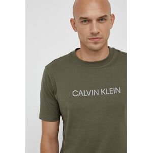Tričko Calvin Klein Performance pánské, šedá barva, s potiskem