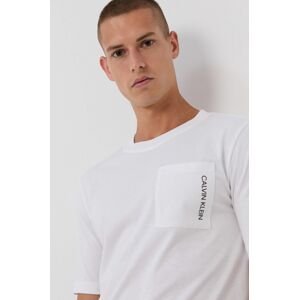 Tričko Calvin Klein Performance pánské, bílá barva, s potiskem