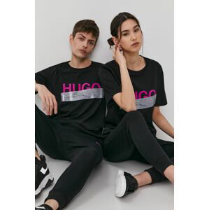 Tričko Hugo černá barva, s potiskem