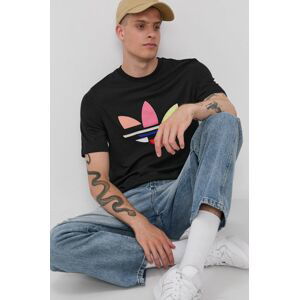 Bavlněné tričko adidas Originals H35646 černá barva, s aplikací