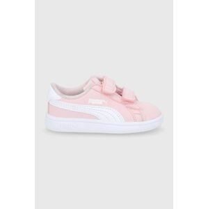 Dětské boty Puma růžová barva
