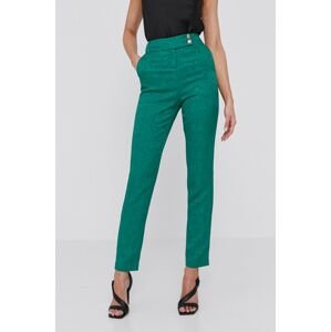 Kalhoty Morgan dámské, zelená barva, jednoduché, medium waist