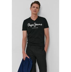 Tričko Pepe Jeans pánské, černá barva, s potiskem