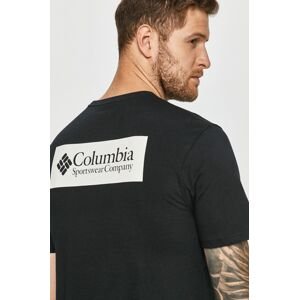 Bavlněné tričko Columbia černá barva, s potiskem, 1834041-575