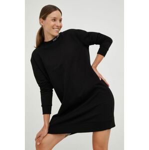 Bavlněné šaty The North Face černá barva, mini, oversize