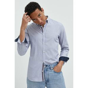 Bavlněné tričko Jack & Jones šedá barva, regular, s límečkem button-down