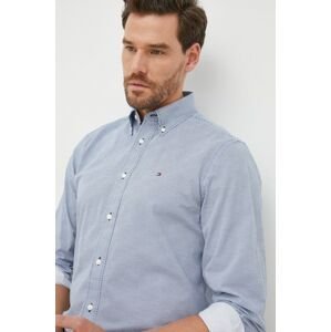 Bavlněné tričko Tommy Hilfiger bílá barva, regular, s límečkem button-down