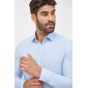 Bavlněné tričko Calvin Klein slim, s klasickým límcem