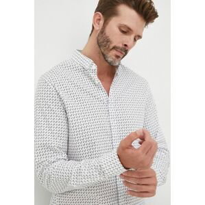 Košile Armani Exchange pánská, bílá barva, slim, s límečkem button-down