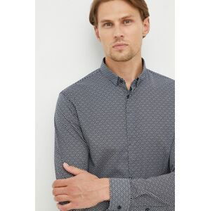 Košile Armani Exchange pánská, tmavomodrá barva, slim, s límečkem button-down